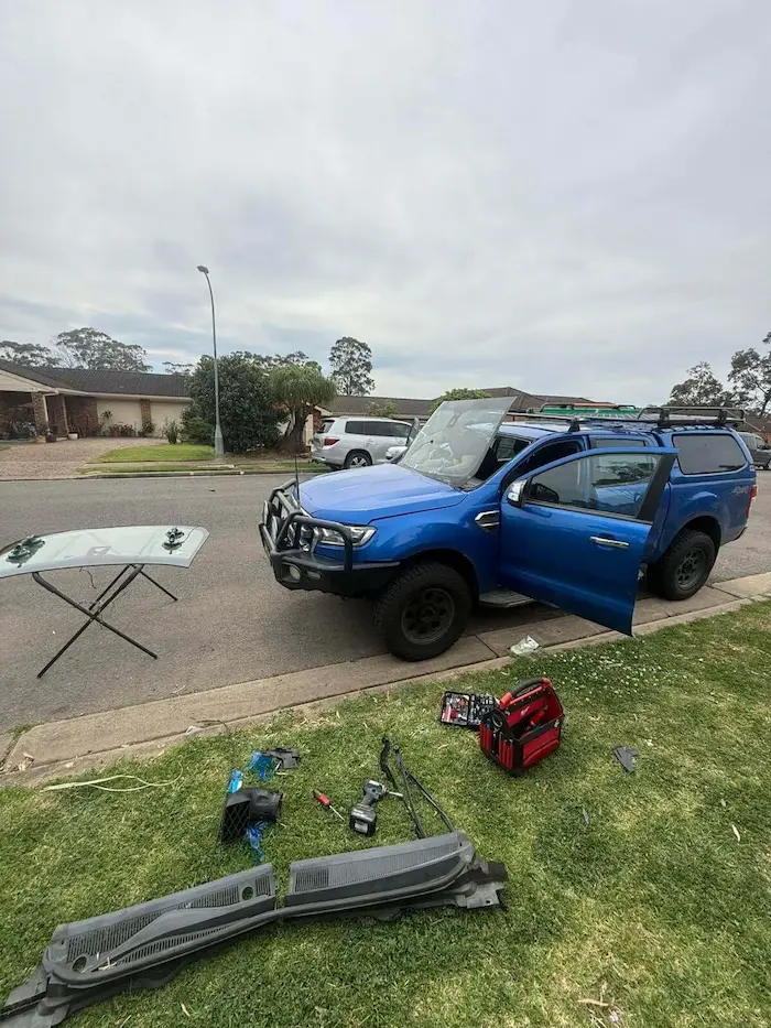 Mobile windscreen replacement carried out on site at a customer home in Sydney